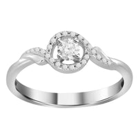 LADIES RING 0.20CT ROUND DIAMOND 10K WHITE GOLD