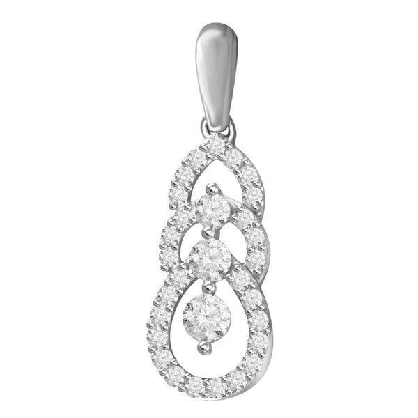 LADIES PENDANT 0.25CT ROUND DIAMOND 10K WHITE GOLD