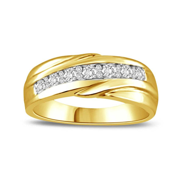 MEN'S BAND 0.50CT ROUND DIAMOND 10K YELLOW GOLD