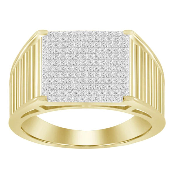 MEN'S RING 0.50CT ROUND DIAMOND 10K YELLOW GOLD