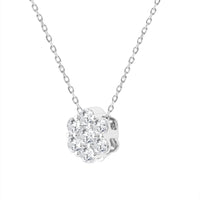 LADIES PENDANT WITH CHAIN 0.50CT ROUND DIAMOND 14K WHITE GOLD