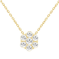 LADIES PENDANT WITH CHAIN 0.50CT ROUND DIAMOND 14K YELLOW GOLD