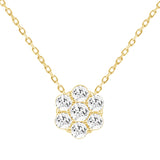 LADIES PENDANT WITH CHAIN 0.50CT ROUND DIAMOND 14K YELLOW GOLD