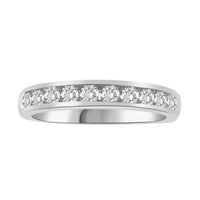 LADIES BAND 0.50CT ROUND DIAMOND 14K WHITE GOLD (SI QUALITY)