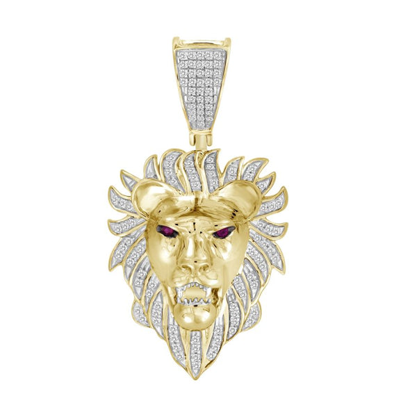 MEN'S CHARM 0.20CT ROUND DIAMOND 10K YELLOW GOLD