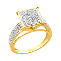 LADIES RING 0.35CT ROUND DIAMOND 10K YELLOW GOLD