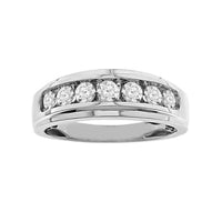 MEN'S BAND 0.75CT ROUND DIAMOND 10K WHITE GOLD