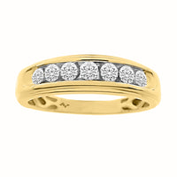 MEN'S BAND 0.50CT ROUND DIAMOND 10K YELLOW GOLD