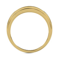 MEN'S BAND 0.25CT ROUND DIAMOND 10K YELLOW GOLD