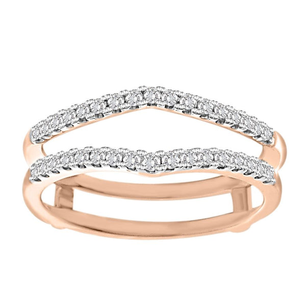 LADIES WRAP RING 0.25CT ROUND DIAMOND 14K ROSE GOLD