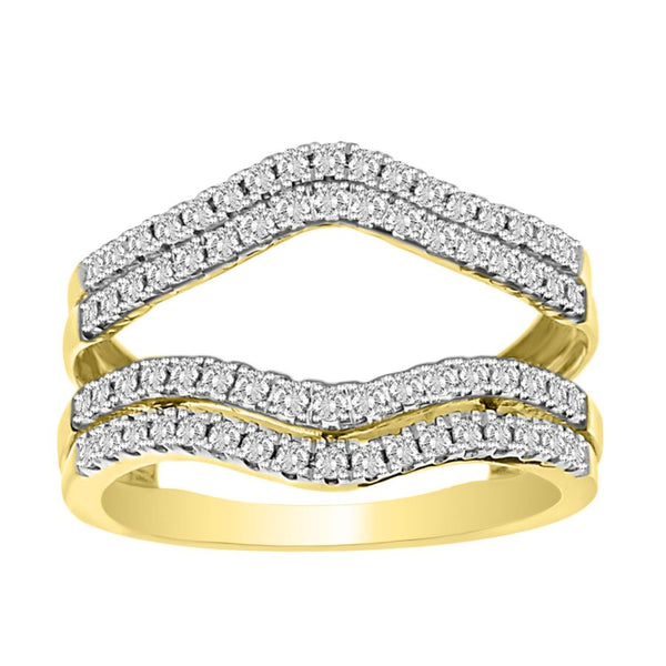LADIES WRAP 0.50CT ROUND DIAMOND 14K YELLOW GOLD (SI QUALITY)
