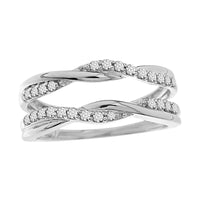 LADIES WRAP 0.25CT ROUND DIAMOND 14K WHITE GOLD