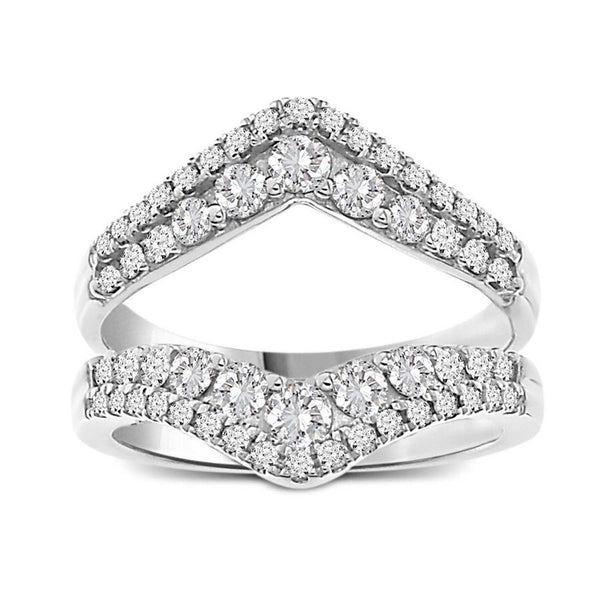 LADIES WRAP 1.02CT ROUND DIAMOND 14K WHITE GOLD