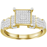 LADIES RING 0.25CT ROUND DIAMOND 10K YELLOW GOLD