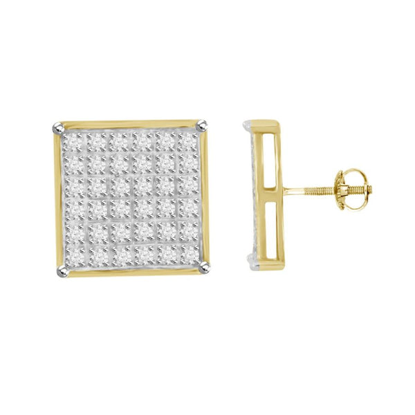 MEN'S 4 PRONG YUVA STUD EARRING 0.25CT ROUND DIAMOND 10K YELLOW GOLD