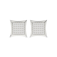 MEN'S KITE SHAPE YUVA EARRINGS 0.25CT ROUND DIAMOND 10K WHITE GOLD