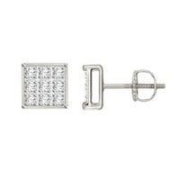 LADIES YUVA EARRINGS 0.05CT ROUND DIAMOND STERLING SILVER/WHITE GOLD