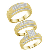 MEN'S BAND 0.20CT ROUND DIAMOND 10K YELLOW GOLD