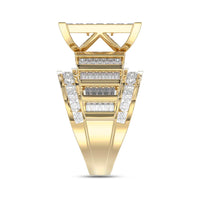 LADIES RING 4.00CT ROUND/PRINCESS/BAGUETTE DIAMOND 10K YELLOW GOLD