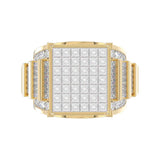 LADIES RING 4.00CT ROUND/PRINCESS/BAGUETTE DIAMOND 10K YELLOW GOLD