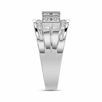 MEN'S BAND 1.50CT ROUND DIAMOND 10K WHITE GOLD