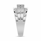 MEN'S BAND 1.50CT ROUND DIAMOND 10K WHITE GOLD