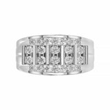 MEN'S BAND 1.50CT ROUND DIAMOND 10K WHITE GOLD