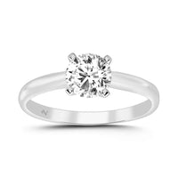 LADIES SOLITARE RING 1.50CT ROUND DIAMOND 14K WHITE GOLD