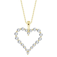 LADIES PENDANT 0.75CT ROUND DIAMOND 10K YELLOW GOLD