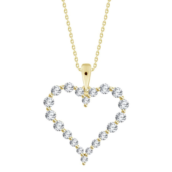 LADIES PENDANT 0.75CT ROUND DIAMOND 10K YELLOW GOLD