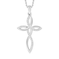 LADIES PENDANT 0.10CT ROUND DIAMOND 10K WHITE GOLD