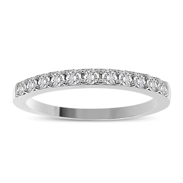 LADIES BAND 0.33CT ROUND DIAMOND 14K WHITE GOLD