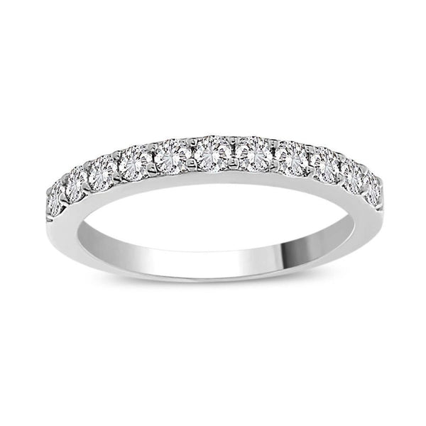 LADIES BAND 0.50CT ROUND DIAMOND 14K WHITE GOLD