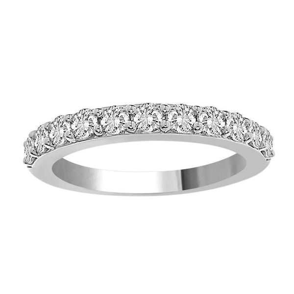 LADIES BAND 0.75CT ROUND DIAMOND 14K WHITE GOLD