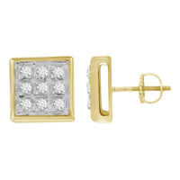 MEN'S YUVA EARRINGS 0.05CT ROUND DIAMOND 10K YELLOW GOLD