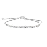 LADIES BRACELET 0.10CT ROUND DIAMOND STERLING SILVER/WHITE GOLD