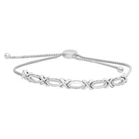 LADIES BRACELET 0.20CT ROUND DIAMOND STERLING SILVER/WHITE GOLD