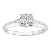 LADIES RING 0.33CT ROUND DIAMOND 10K WHITE GOLD