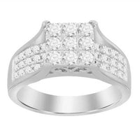 LADIES RING 1.00CT ROUND DIAMOND 10K WHITE GOLD