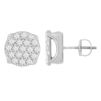 LADIES EARRING 0.50CT ROUND DIAMOND 10K WHITE GOLD