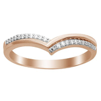 LADIES BAND 0.08CT ROUND DIAMOND 14K ROSE GOLD