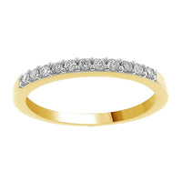 LADIES BAND 0.15CT ROUND DIAMOND 14K YELLOW GOLD