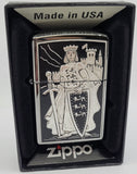 King Richard the Lionheart Damascene Zippo Lighter by Marto of Toledo Spain 940003
