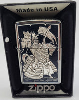 Damascene Zippo Lighter by Marto of Toledo Spain (Mounted Knight) 940005