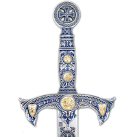 Templar Sword Deep Etching by Marto of Toledo Spain (Silver) SFMADE584.1S
