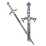 Templar Sword Deep Etching by Marto of Toledo Spain (Silver) SFMADE584.1S