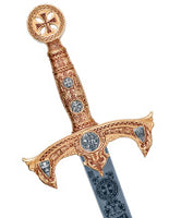 Templar Sword Deep Etching by Marto of Toledo Spain (Gold) SFMADE584S