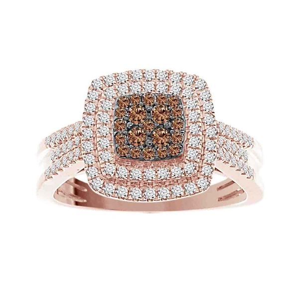 LADIES RING 1/2 CT ROUND/CHOCOLATE DIAMOND 10K ROSE GOLD