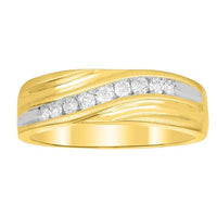 MEN'S RING 1/4 CT ROUND DIAMOND 10K YELLOW GOLD
