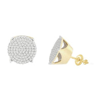 LADIES EARRINGS 1/2 CT ROUND DIAMOND 10K YELLOW GOLD